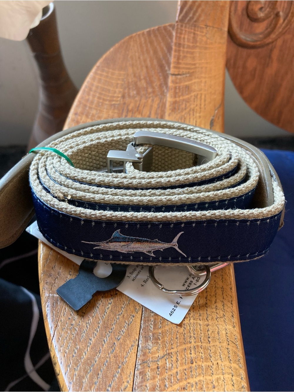 Navy Blue Marlin Canvas Web Belt for Men